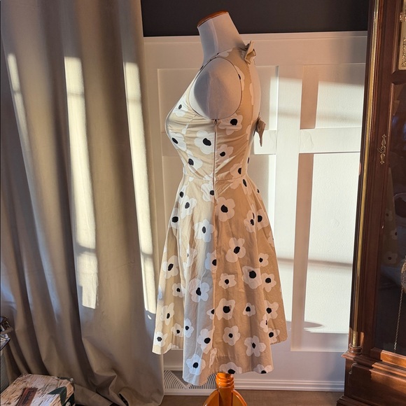 💕 Kate Spade Cream and Black Floral Midi Dress - Picture 4 of 9